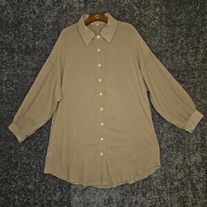 Women's Tan "Evil Eye" Sequined Oversized Shirt. XL. NWOT